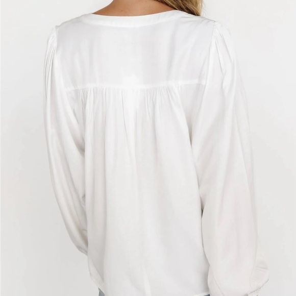Banana Republic White long sleeve peasant boho Blouse women's size Small - Picture 1 of 7